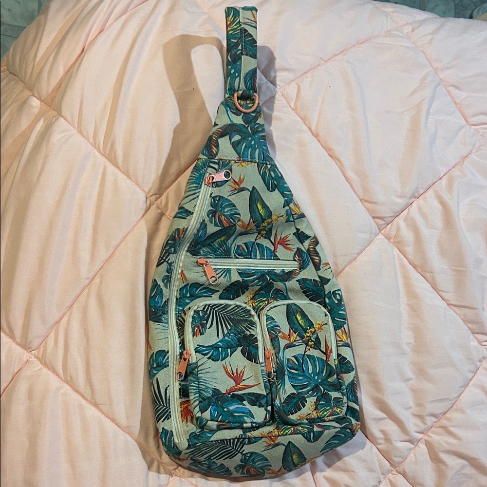 Tropical Print Sling Bag